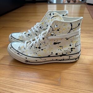 Converse Off-White Paint Splatter Chuck 70 Hi 8.5M/10.5W Yellow Black